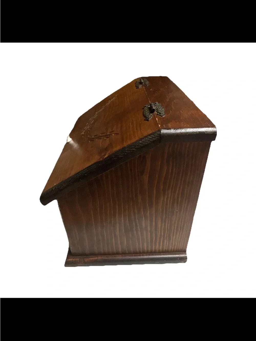 Vintage Handcrafted Wooden Bread Box Storage Chest in Brown